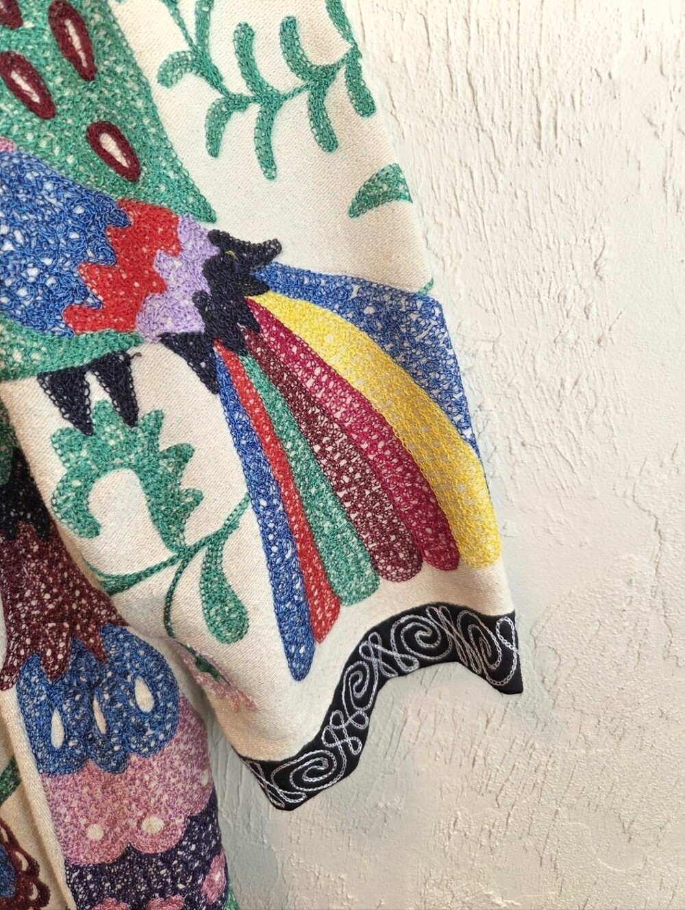 Vintage 1970s Suzani Embroidered Duster XS-M - Picture 6 of 16